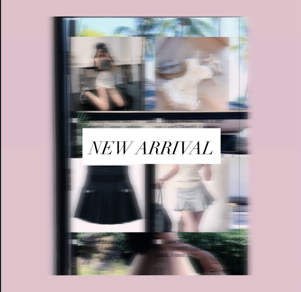 ◽️ Pleated Mini Skirt / bt589wtbl / white , black / one size