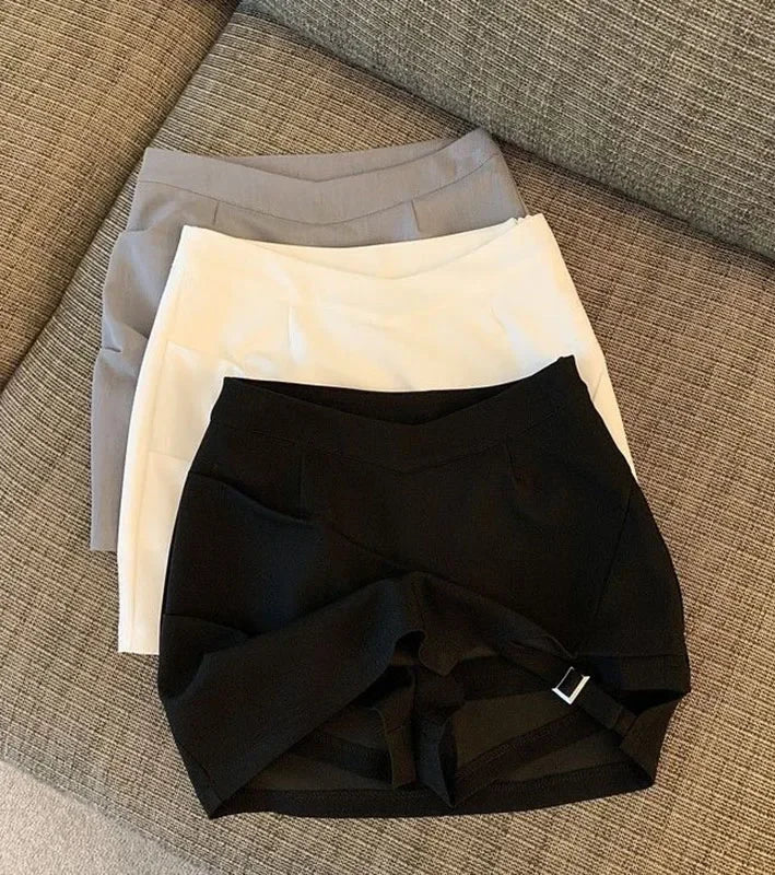 ◽️Side Strap Mini Skirt / bt657grwtbl / gray , white , black / s , m