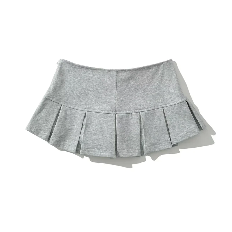 ◽️ Low Waist MIni Skirt / bt657grwtbl / gray , white . black / one size