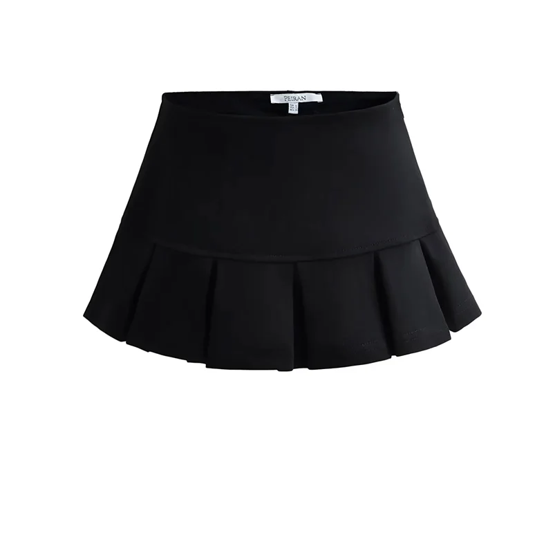 ◽️ Low Waist MIni Skirt / bt657grwtbl / gray , white . black / one size