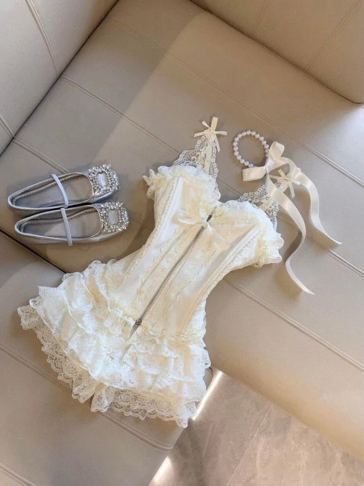 ◽️ High Waist Slim 2 Set up / op578wtbl / white , blue / one size
